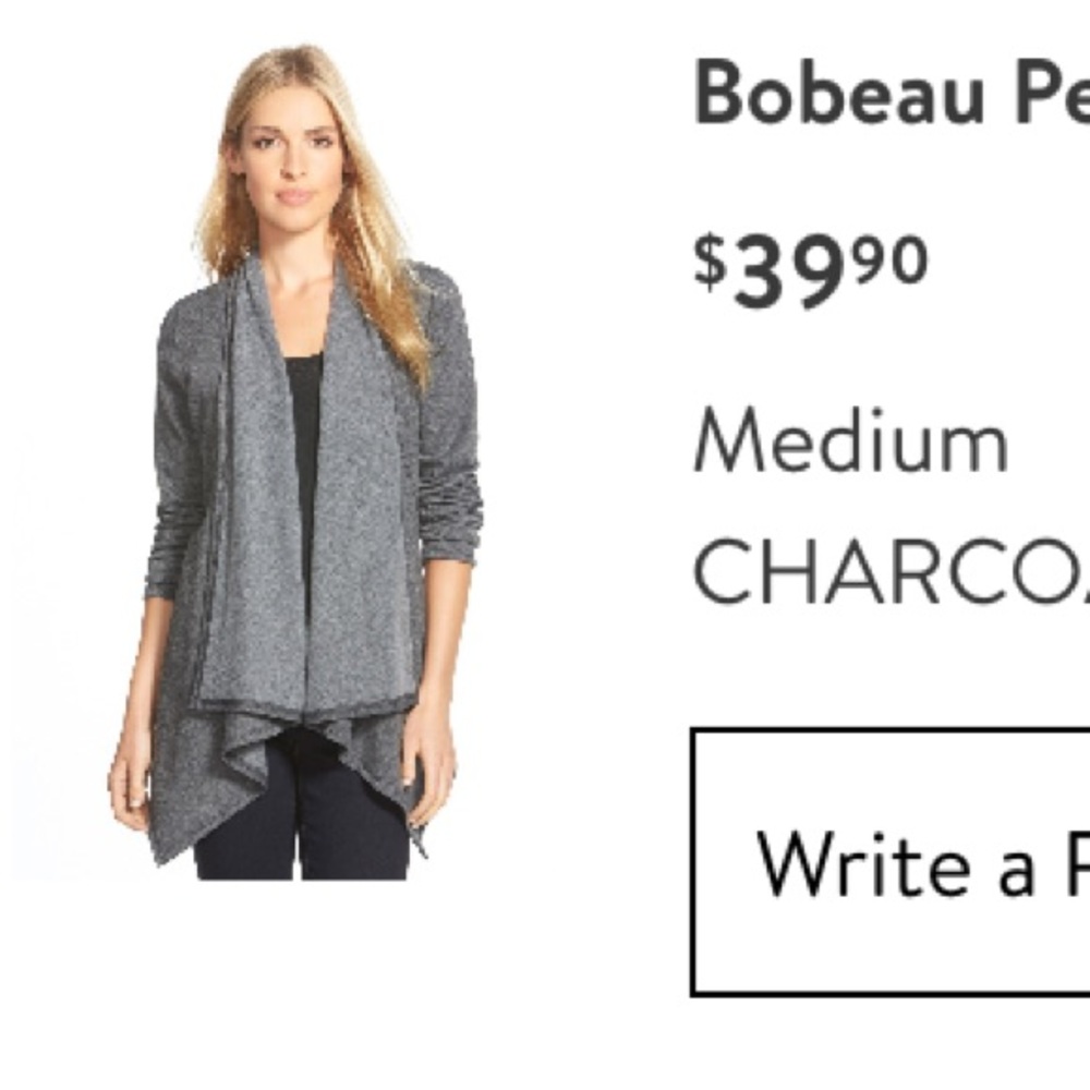 Bobeau peplum back cardigan